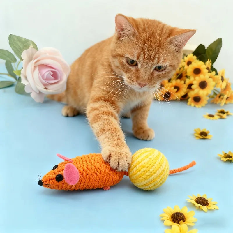 🐭 Braided Mouse Tail Crinkle Ball — The Toy Your Cat Can’t Resist