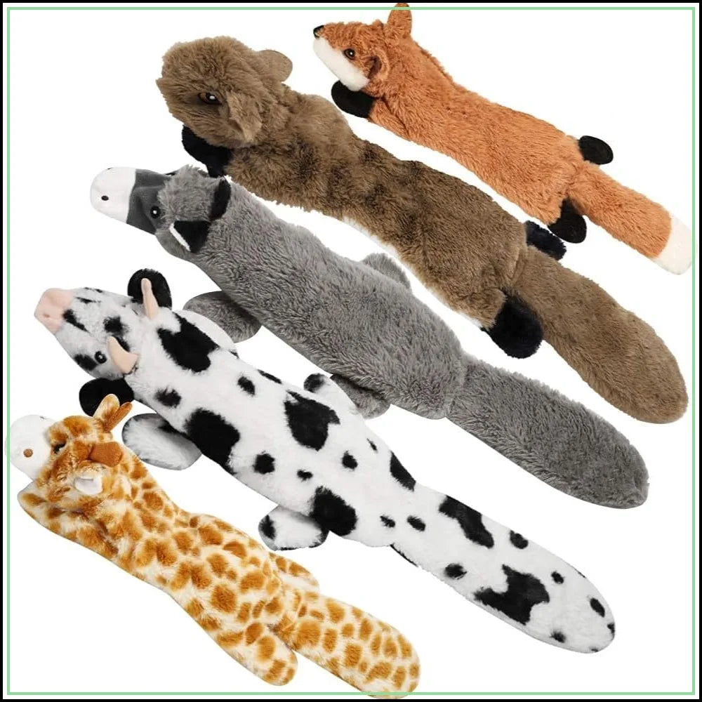 5 PCS Crinkle Plush Dog Squeaky Toys, No Stuffing, for Small Medium Large Dogs, Stuffless Puppy Toys