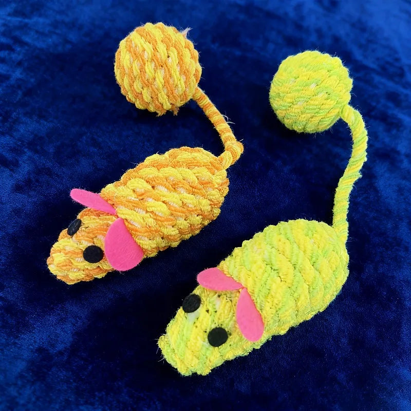 🐭 Braided Mouse Tail Crinkle Ball — The Toy Your Cat Can’t Resist