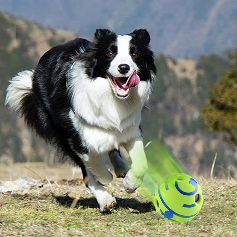 New Hot Wobble Wag Giggle Glow Ball Interactive Dog Attention Toy Fun Giggle Sounds Ball When Rolled or Shaken for Pet Dog Fun