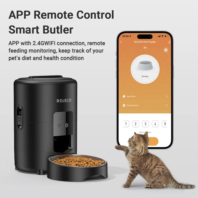 Keep your pet fed, healthy, and happy — even when you're not home.  Give your cat or dog a reliable, stress‑free feeding routine with this Smart 2L Automatic Pet Feeder. Designed for busy pet parents, this feeder delivers precise portions, scheduled meals, and consistent nutrition — all with simple button‑based smart control.